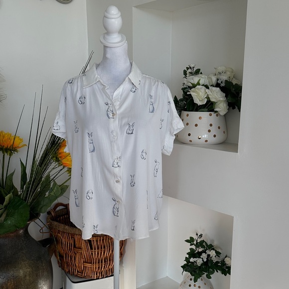 Jane+delancey White Printed Women's Blouse - Picture 2 of 9